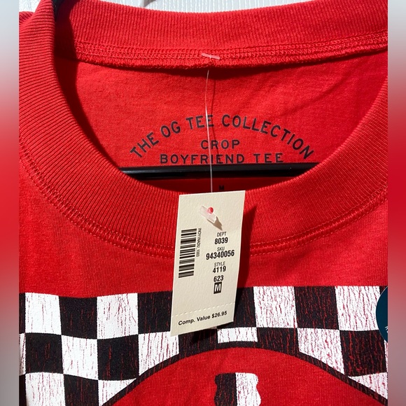 Coca-Cola® By Aéropostale Checker Logo Cropped Boyfriend Tee - NWT - Picture 4 of 5